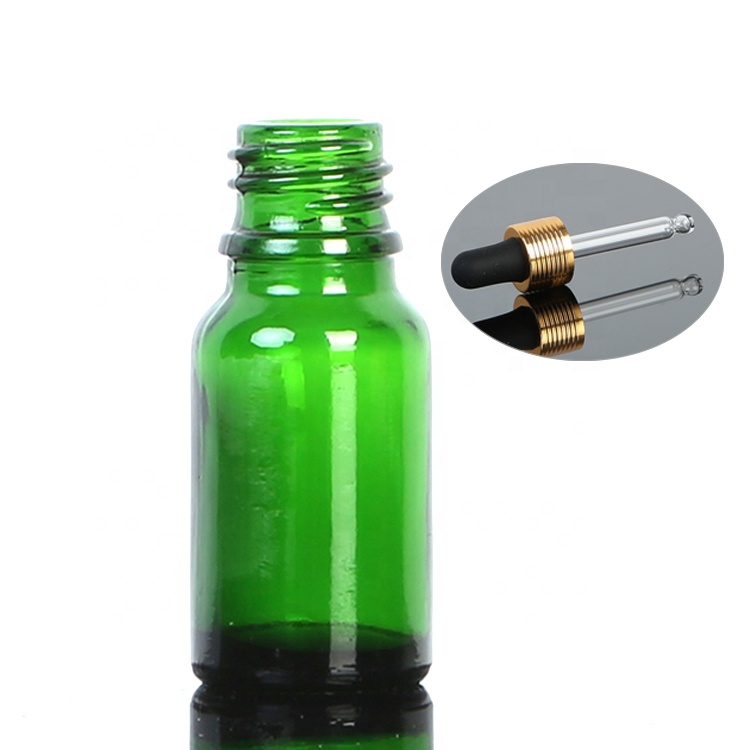 Green glass dropper bottle with gold flower basket cap for e cigarette liquid essential oil perfume cosmetic e juice olive oi