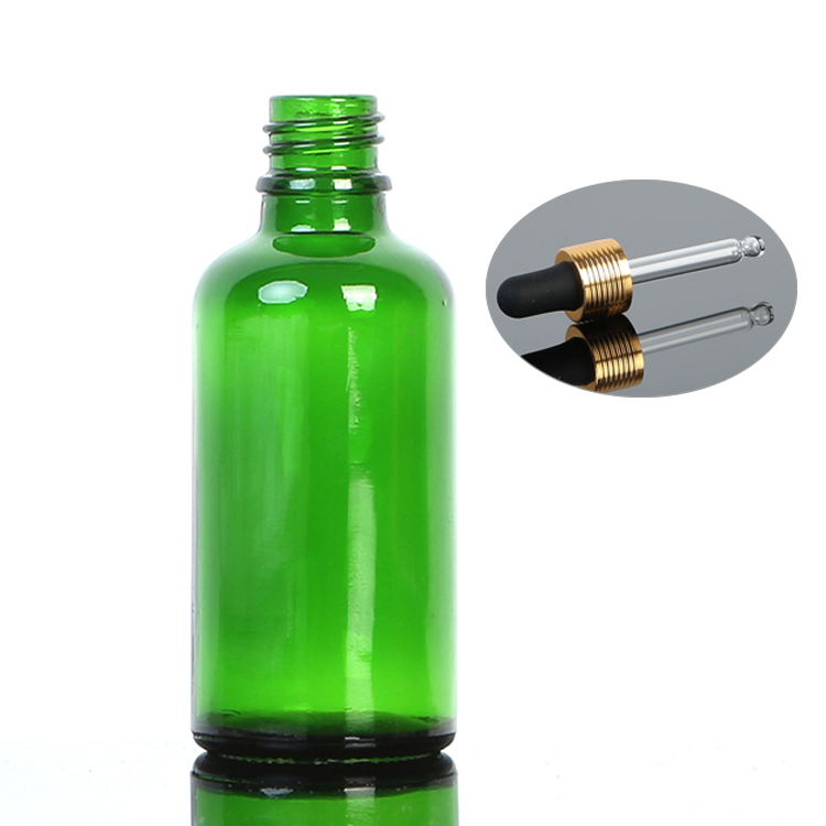 Green glass dropper bottle with gold flower basket cap for e cigarette liquid essential oil perfume cosmetic e juice olive oi