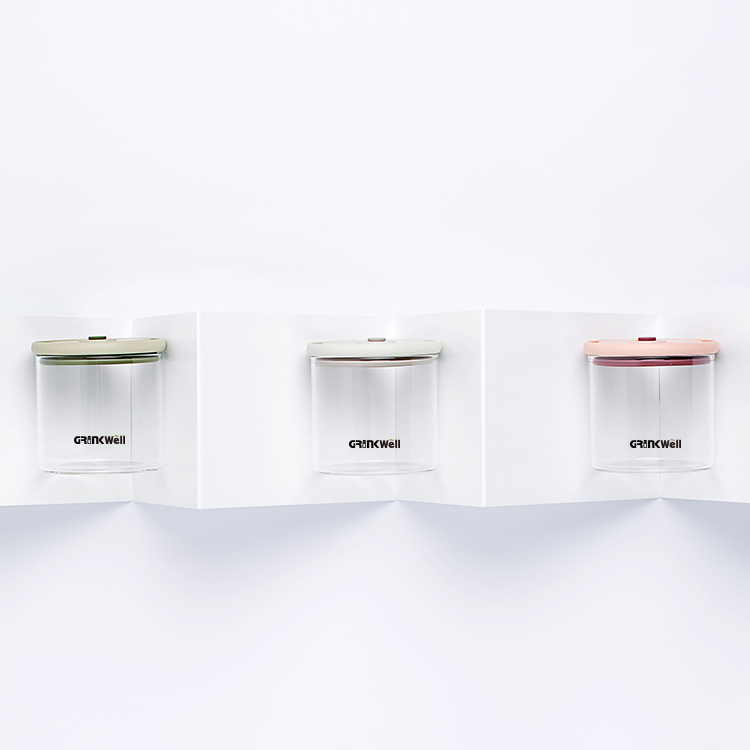 Grink wholesale eco-friendly healthy 500ml glass jar with silicone lid