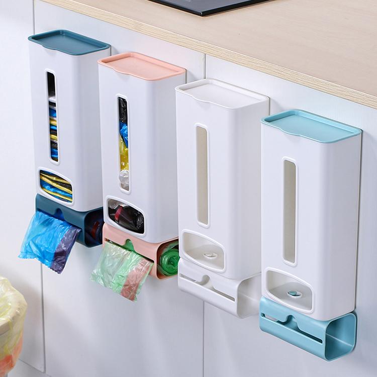 Grocery Bag Holder Multifunctional Wall-mounted Storage Box Multifunctional Punch-free Storage Rack Simple Installation