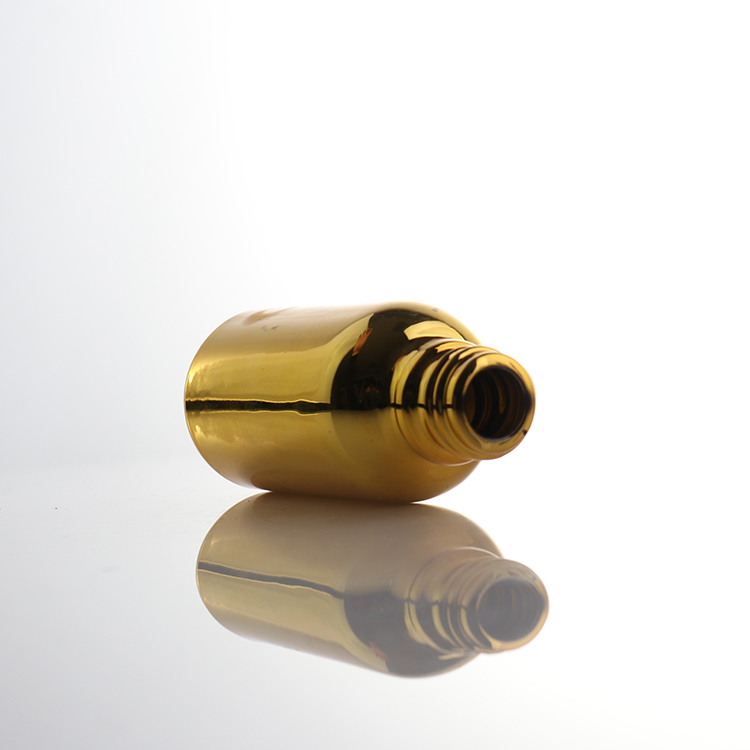 Grossiste flacon 5ml 10ml 15ml 30ml 50ml 100ml gold color dropper glass bottle with aluminium cap for essencial oil
