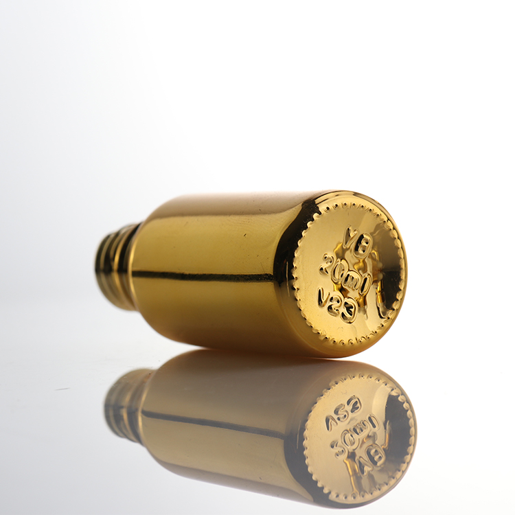 Grossiste flacon 5ml 10ml 15ml 30ml 50ml 100ml gold color dropper glass bottle with aluminium cap for essencial oil
