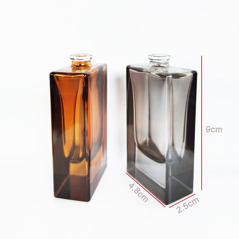 Guangdong factory wholesale square glass oil fragrance bottles perfum glass 30ml 50ml 70ml