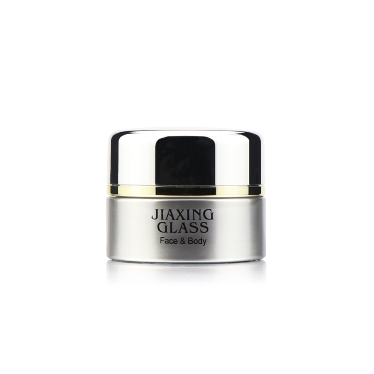 Guangzhou 20 30 50 g 20 35 50 80 100 120 ml empty silver round lotion cream glass cap bottle cosmetic packaging