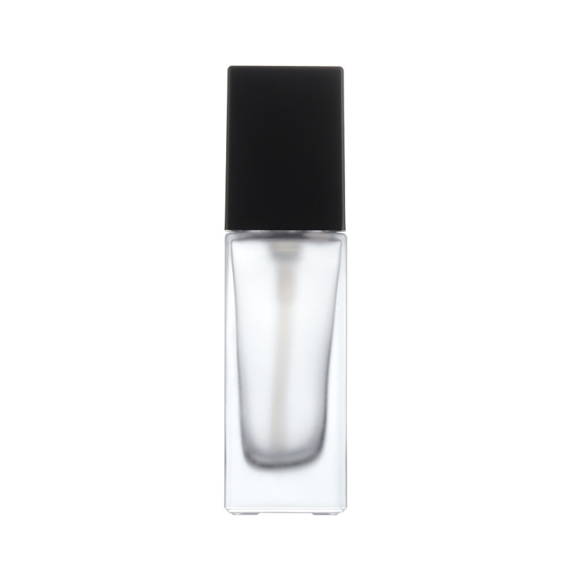 Guangzhou Ningbo 30ml frosted matte foundation glass cosmetic bottle and jar for cosmetic packaging