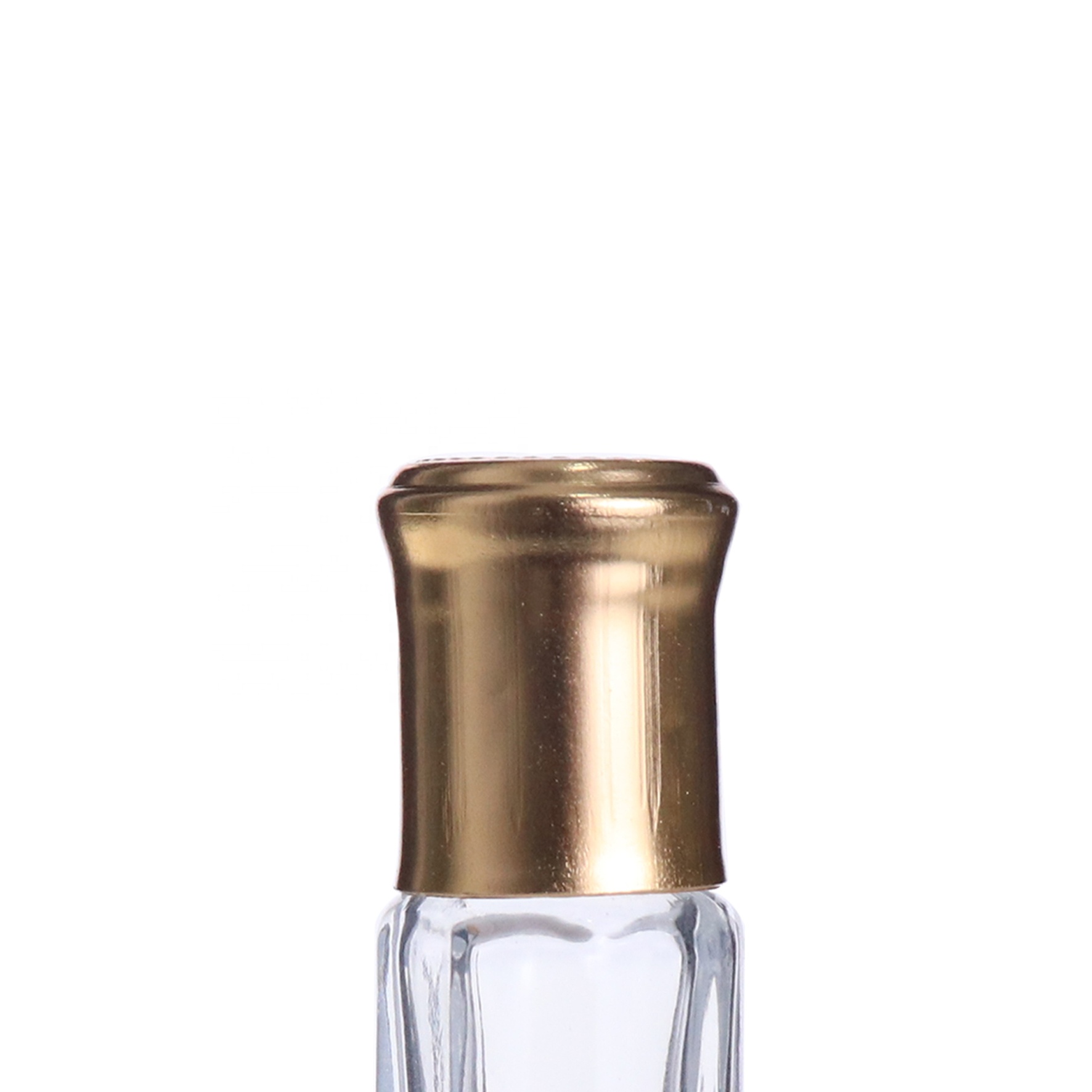 Guangzhou Wholesaler 3ml fancy octagon attar Glass Perfume Tester bottles for oud oil with golden aluminum cap