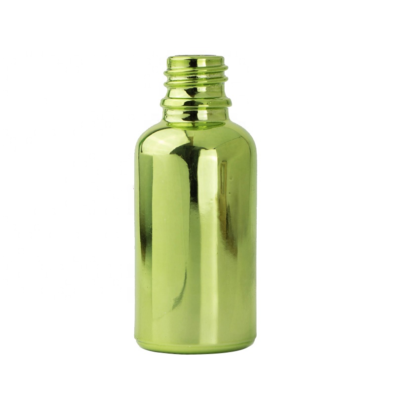 Guangzhou Yinmai 120ml Gold electroplating glass e liquid essential oil bottle with screw aluminum cap