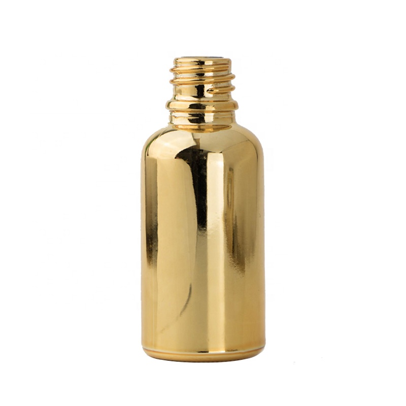 Guangzhou Yinmai 120ml Gold electroplating glass e liquid essential oil bottle with screw aluminum cap