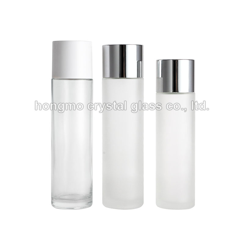 Guangzhou cosmetic packaging 30ml 50ml 100ml clear frosted glass foundation dispenser serum spray pump bottle and cream jars