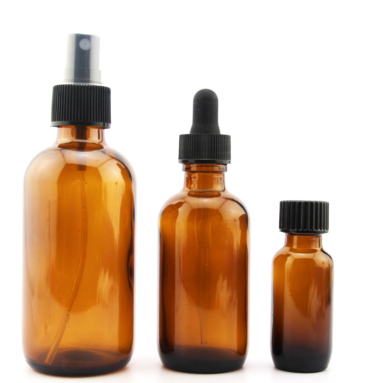 Guangzhou factory price 200ml glass amber dropper bottles for cosmetic liquid oil