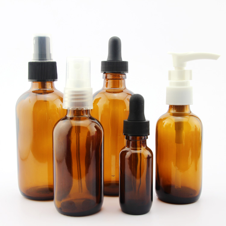 Guangzhou factory price 200ml glass amber dropper bottles for cosmetic liquid oil