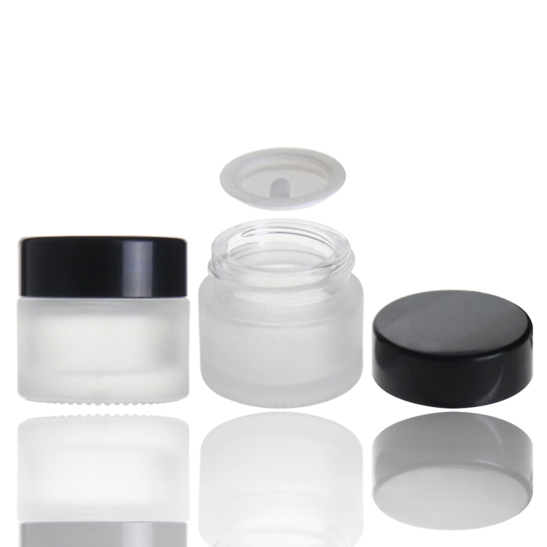 Guangzhou frosted white 10g cream glass cosmetic jar