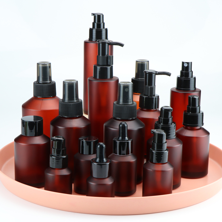 Guangzhou red glass bottle with dropper 5ml 10ml 15ml 20ml 30ml 50ml 100ml cosmetics-packaging