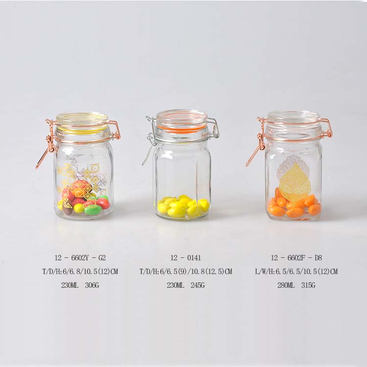 Guaranteed Quality 500ml 1000ml storage jar airtight lead free sealed glass kitchen honey food storage glass jar with clip lid