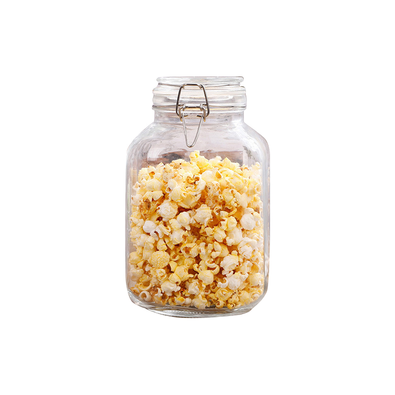 Guaranteed Quality 500ml 1000ml storage jar airtight lead free sealed glass kitchen honey food storage glass jar with clip lid