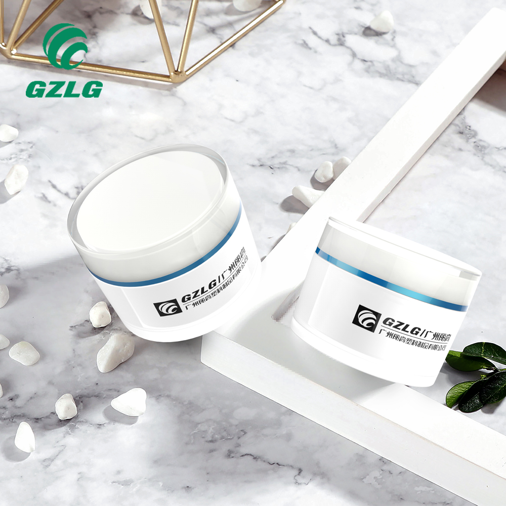 Gzlg Factory Wholesale Custom Cosmetics Packaging Containers 10G 120Ml 250Ml 500Ml Round White Acrylic Cream Jar For Skin Care