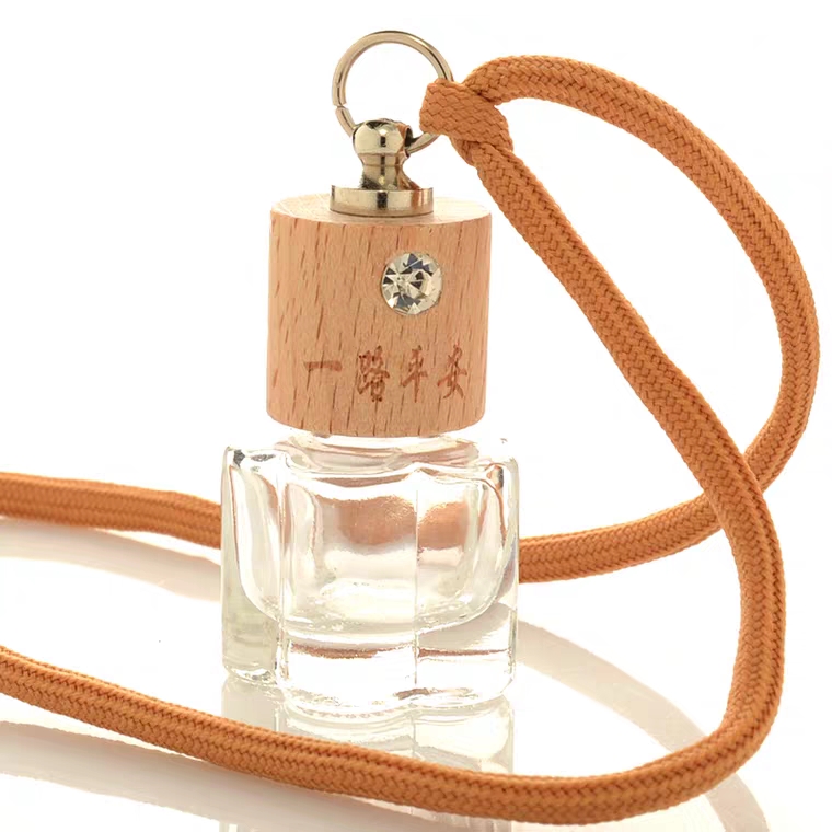 H&Z Mini Perfume Bottle with Wooden Cork Glass Bottle Handmade Pendant Gift Bottle
