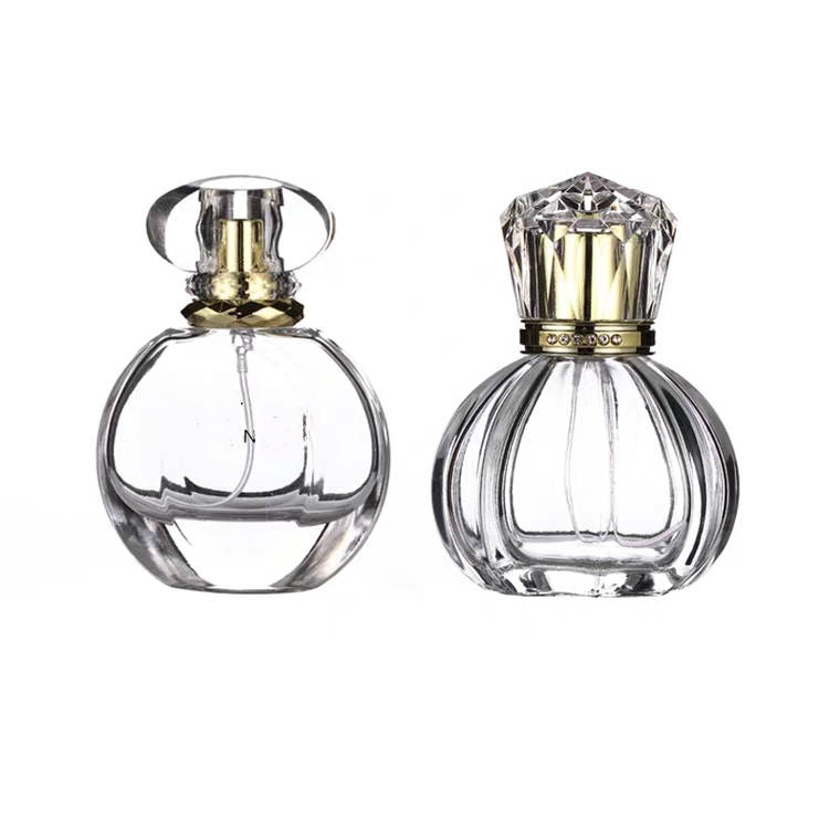 H&Z Wholesale Custom Made Clear Art Carved Crystal Empty Refillable Perfume Bottle 50ML