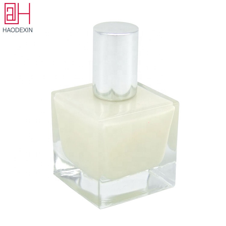 HAODEXIN empty cube thick bottom glass square 50ml 100ml perfume bottles custom colors label wholesale pump sprayer manufacturer