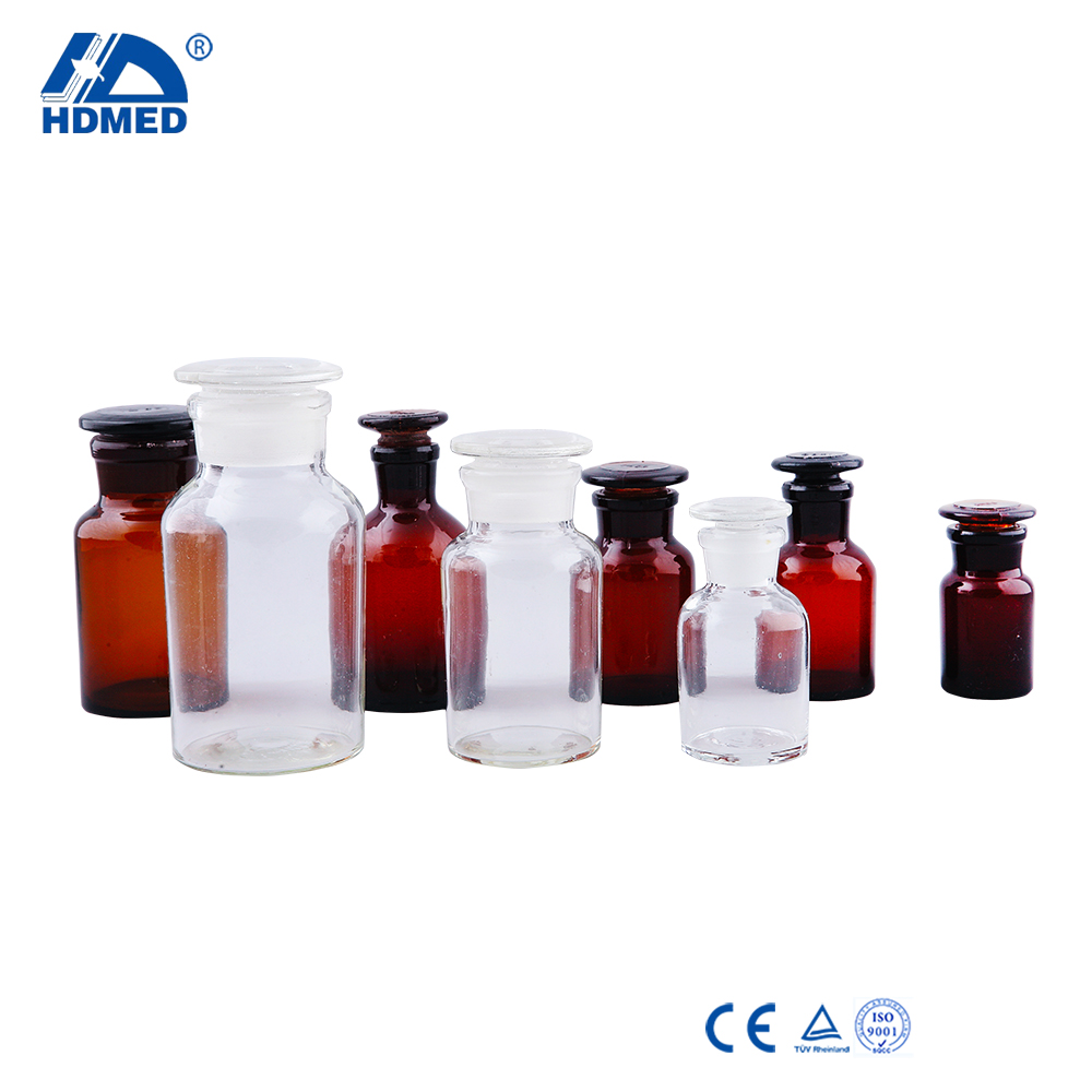 HDMED Medical 500ml Amber Reagent Bottle with Narrow Mouth