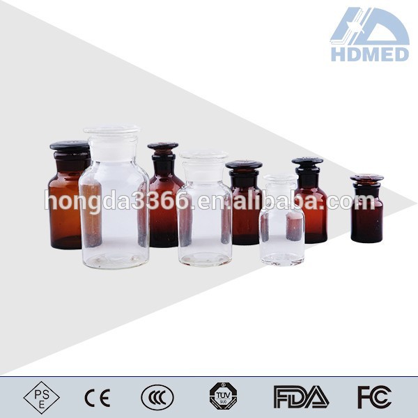 HDMED Medical 500ml Amber Reagent Bottle with Narrow Mouth