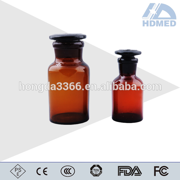 HDMED Medical 500ml Amber Reagent Bottle with Narrow Mouth