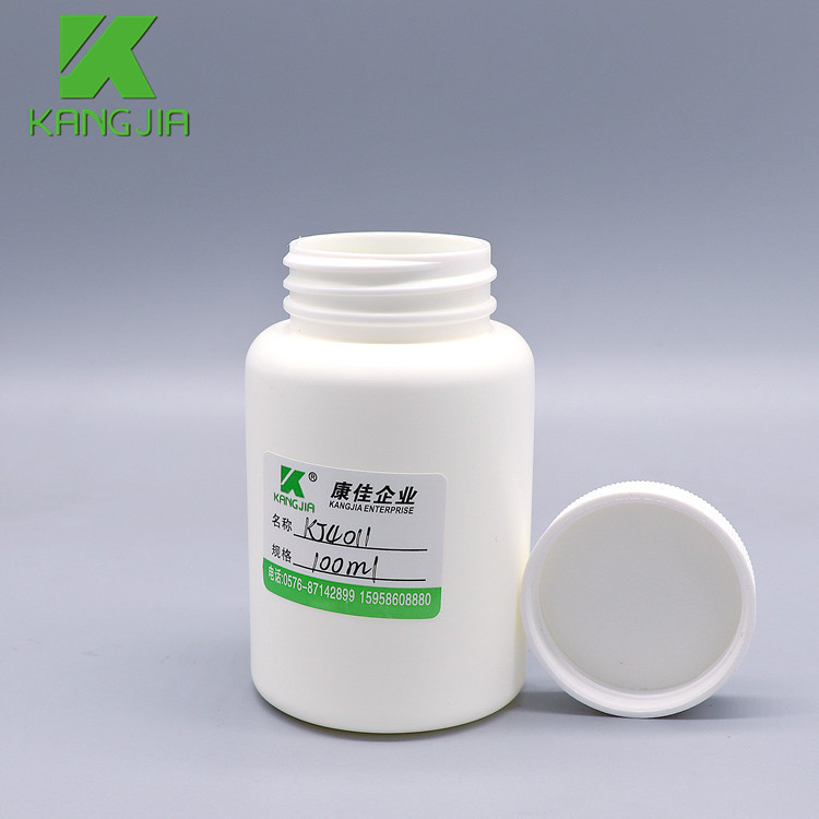 HDPE wide mouth 100ml round plastic chemical bottles for pharmacy bottles