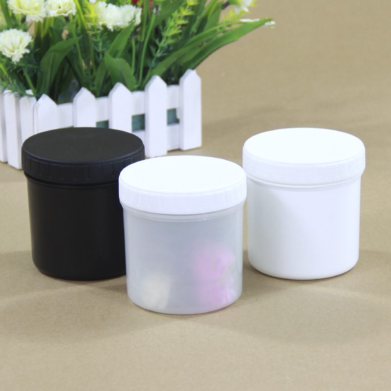 HDPE wide mouth sealed plastic spiral jar with lid for powder packing