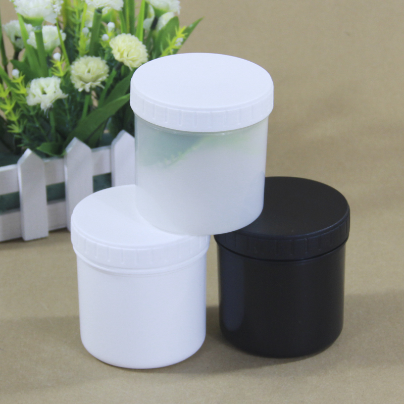 HDPE wide mouth sealed plastic spiral jar with lid for powder packing