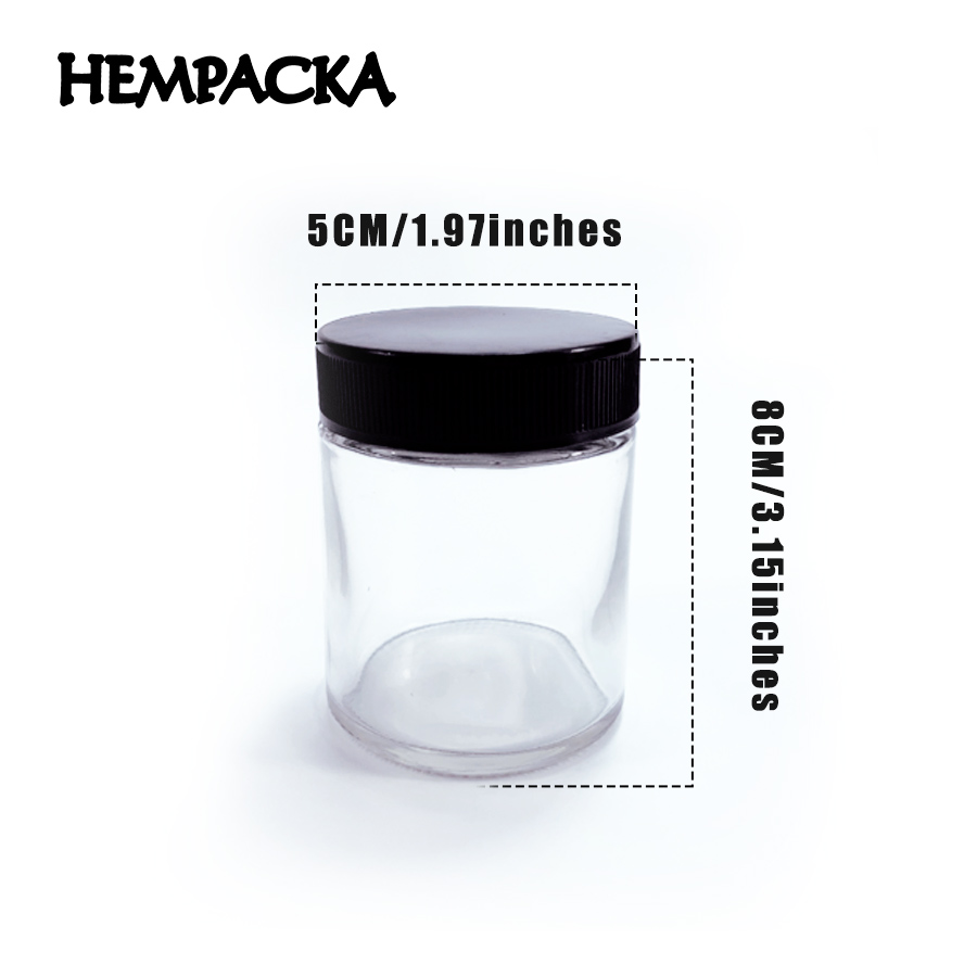 HEMPACKA Childproof Weed Stash Storage Container 120ML Glass Containers For Weed