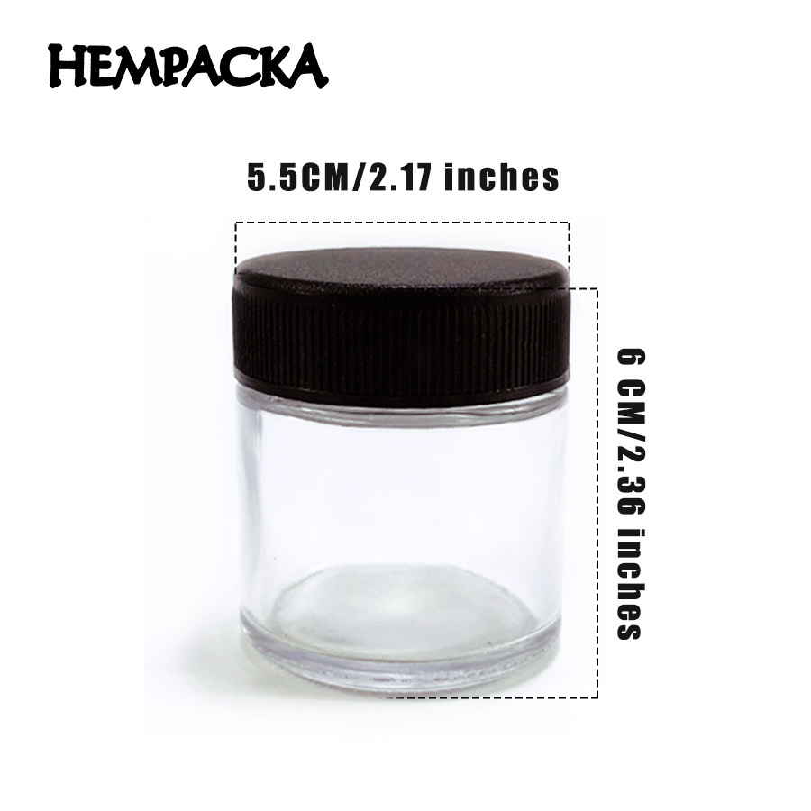 HEMPACKA Custom Smellproof Weed Glass Jar Child Resistant Tobacco Glass Containers For Weed