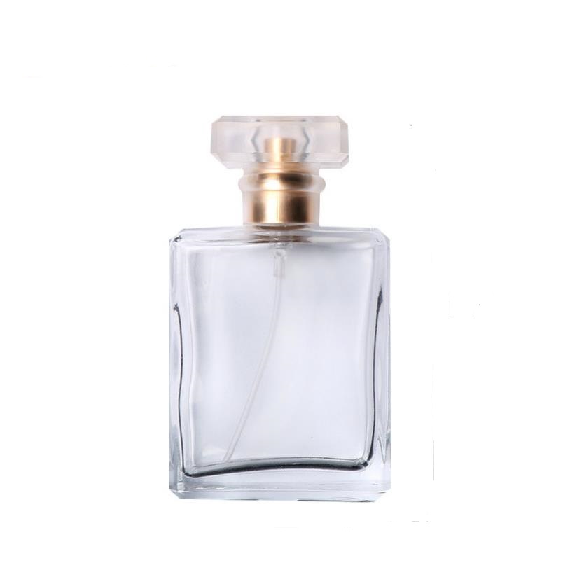 HIGH quality 15ml 30ml 50ml 100ml Frosted clear black rectangular perfume glass spray bottle