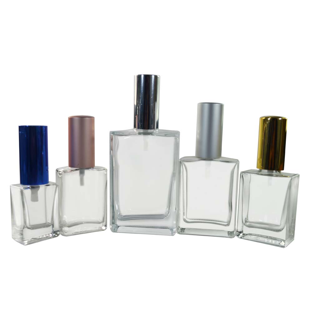HIGH quality 15ml 30ml 50ml 100ml Frosted clear black rectangular perfume glass spray bottle
