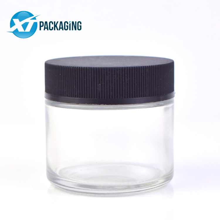 HOT 1 2oz 3oz 4oz 5oz clear candy round containers straight-sided spice glass jars with plastic lid storage container