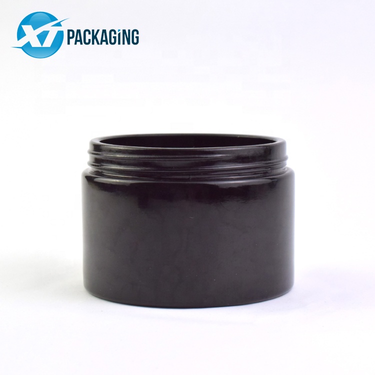 HOT 2oz 4oz childproof black violet UV glass jar for hemp cream child resistant black glass jar china package wholesaler