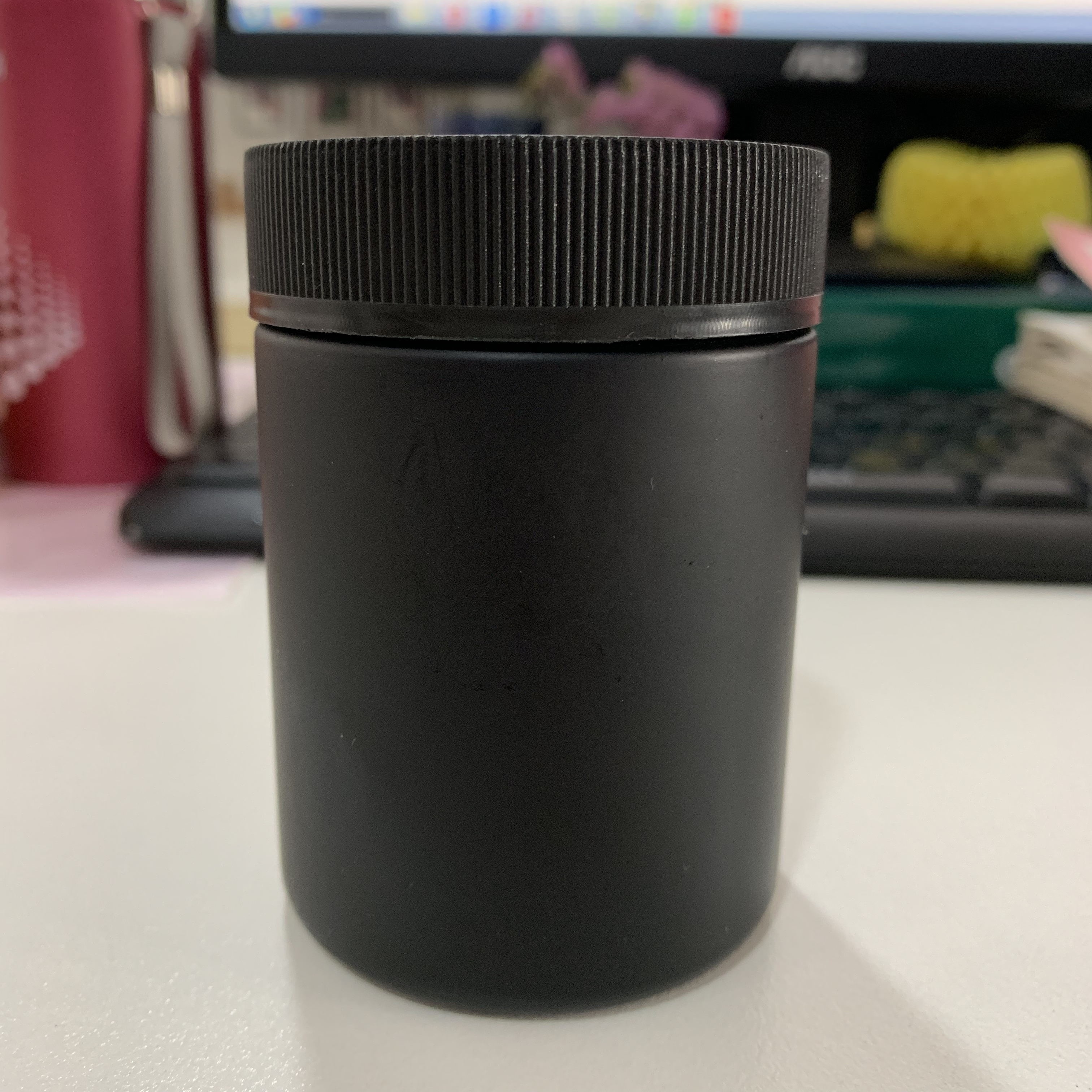 HOT Custom Empty 30g 50g Skincare Cosmetic Matte Black Glass Cream Jar Containers with CR Lids