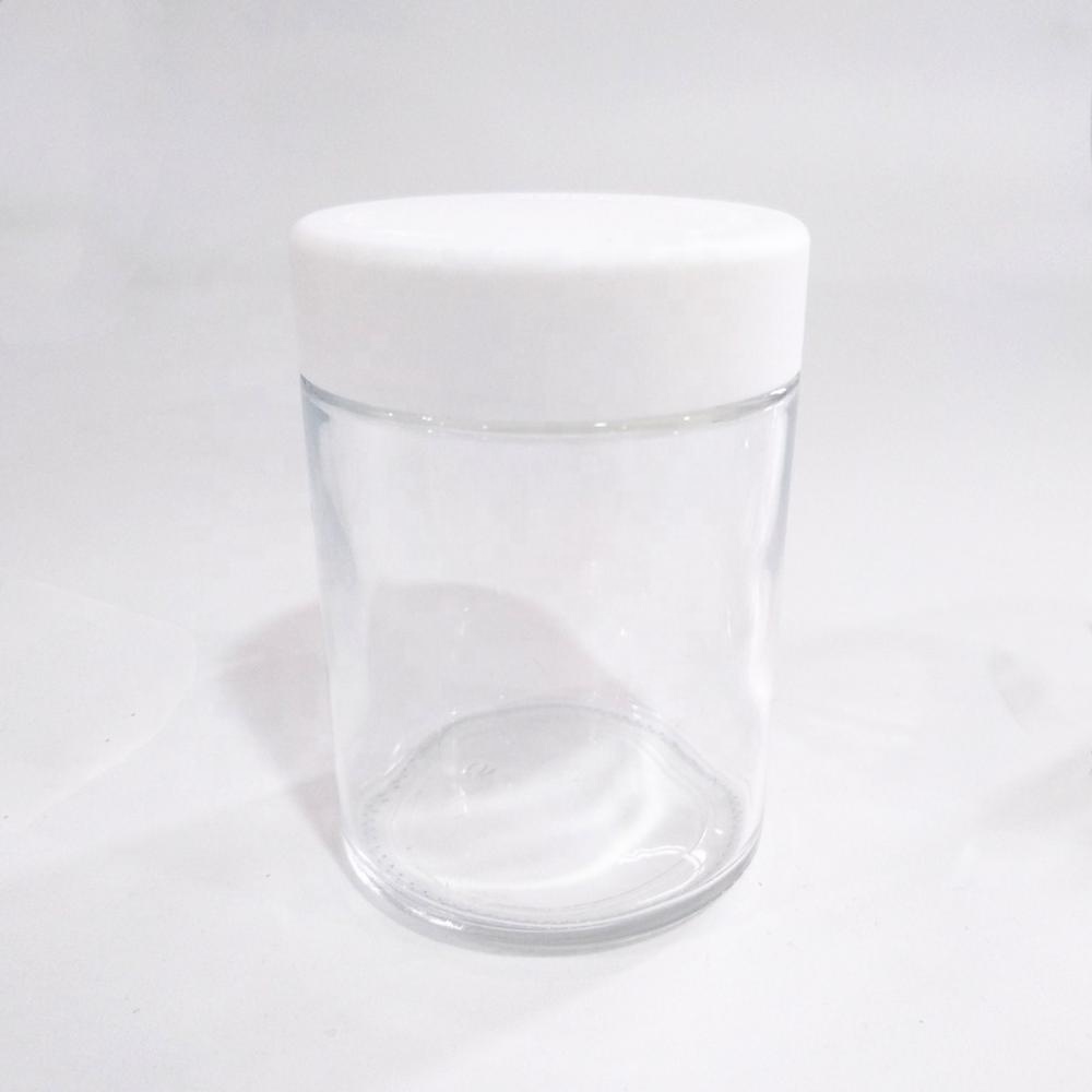 HOT Custom Round Glass Jar 1oz 2oz 4oz 6oz 10oz 18oz Glass Cosmetic Jar Straight Side Glass Jar with Lid