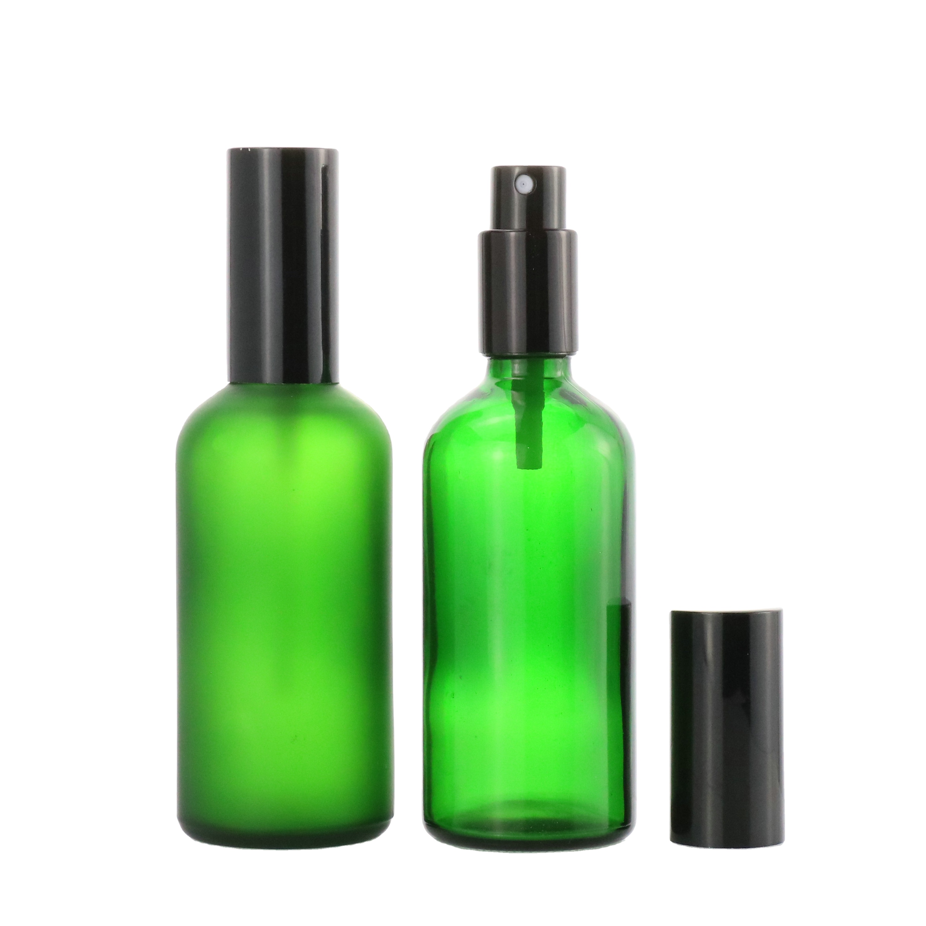 HOT SALE matte black glass essential oil 30ml 50ml mist spray bottles frosted black glass bottle with aluminum sprayer cap