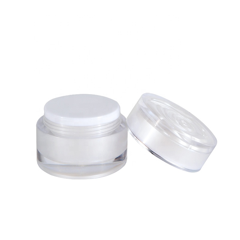 HOT SALE popular Pearly white cosmetic container 10g 15g 30g 50g acrylic body cream jar with rose cap