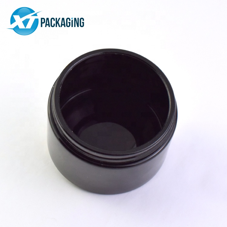 HOT SELL CR child resistant black glass jar for hemp weed packing glass jar container