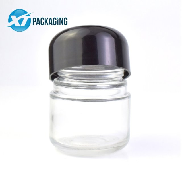 HOT SELLING Air tight child resistant packaging cbd flower glass stash jar 2oz 3oz 4oz childproof jars