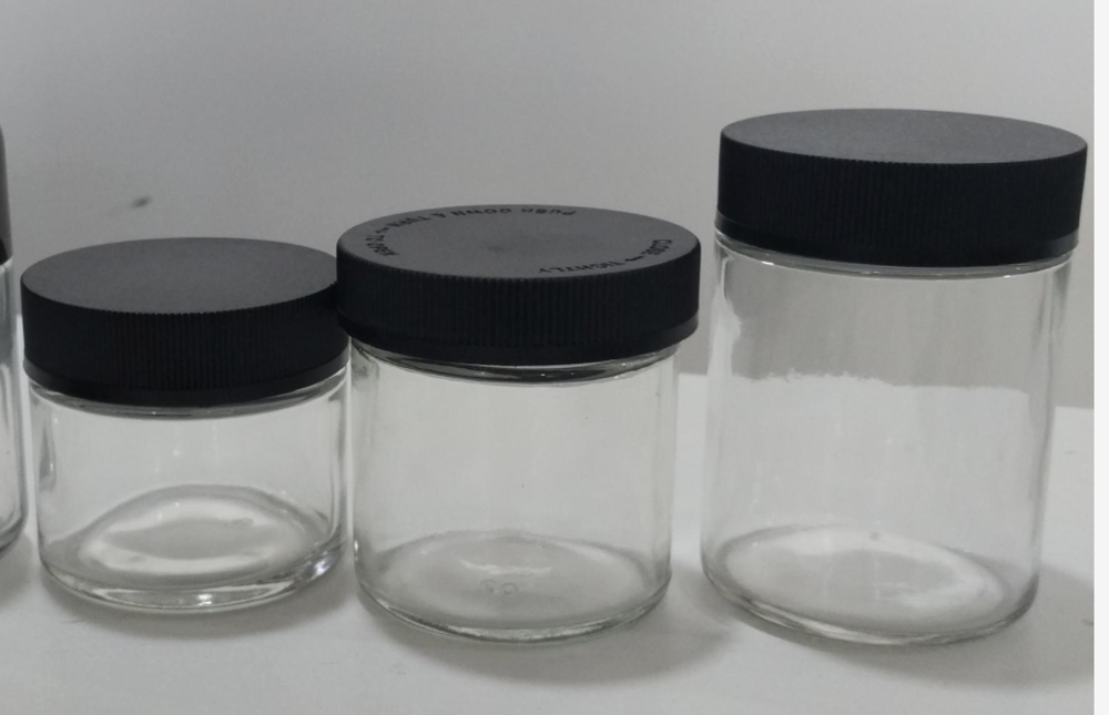 HOT SELLING High quality 3.5 gram 1 oz 2 oz 3 oz 4oz glass jar with plastic lids child proof glass jars containers