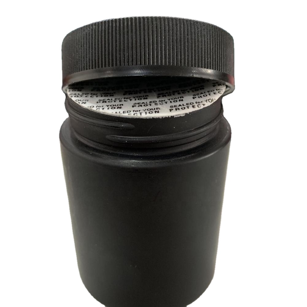 HOT SELLING empty screw small glass jar in bulk with black child resistant lid CR lid flower packaging black glass jar