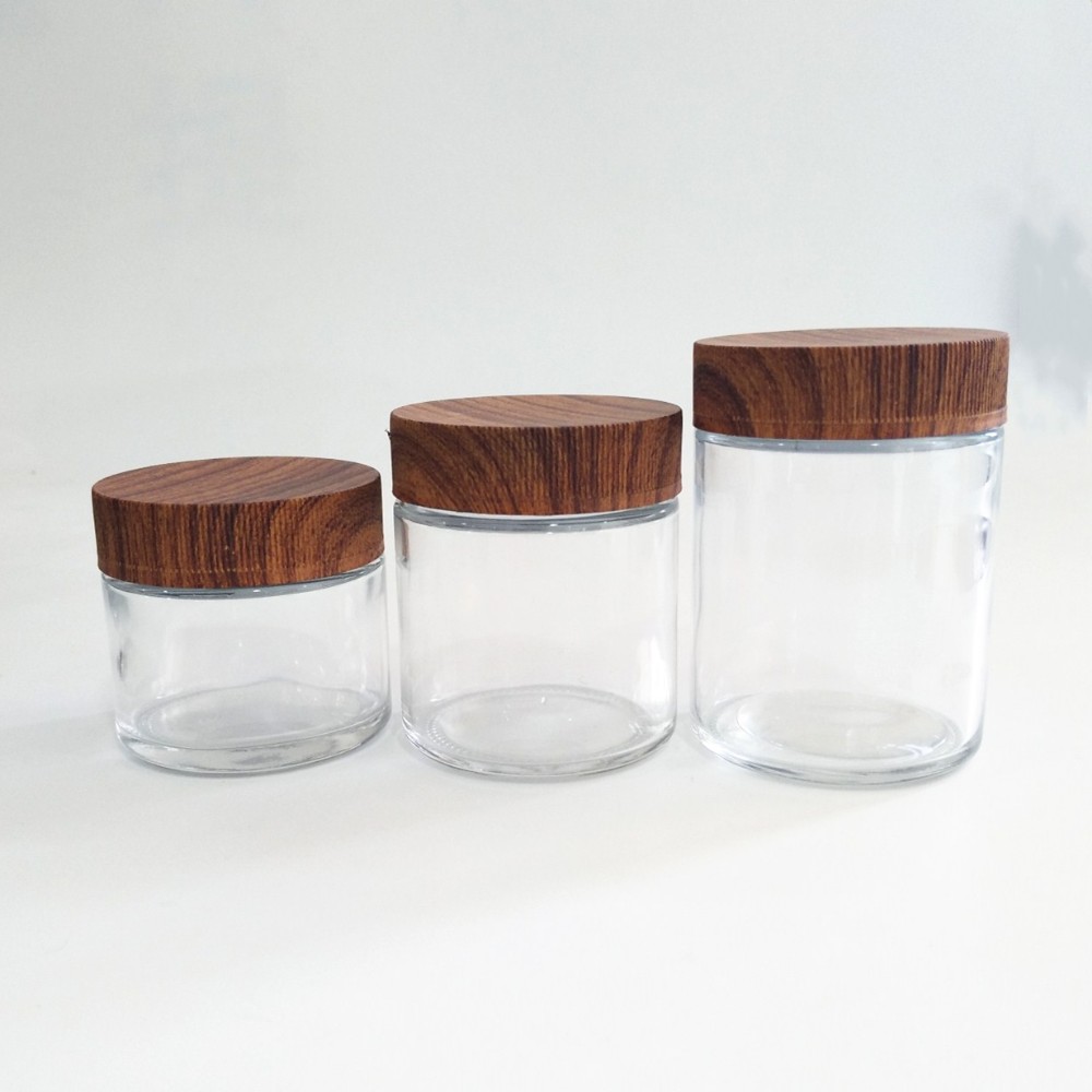 HOT SELLING high quality 3.5 gram 2 oz 3 oz 4oz glass jar with plastic lids child proof glass jars containers packaging labels
