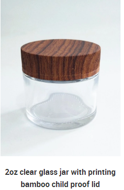 HOT SELLING high quality 3.5 gram glass jar with plastic lids child proof jar glass packaging containers OEM glass bottle