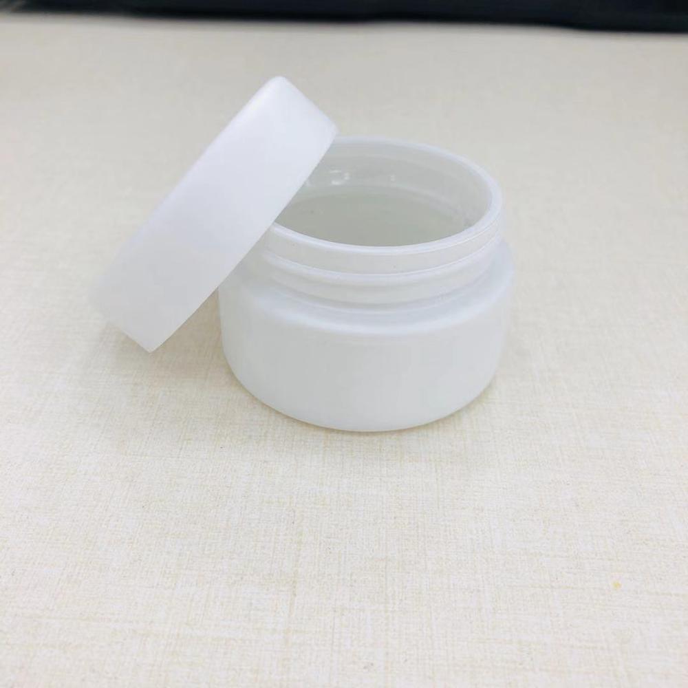 HOT SELLING luxury 100ml natural white cosmetic glass cream jar with white cap high quality skin care use opal white glass jar