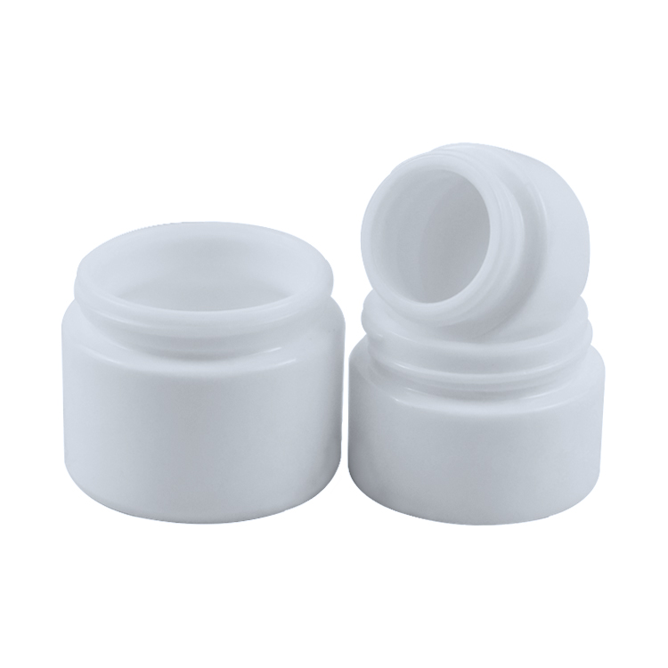 HOT SELLING luxury 100ml natural white cosmetic glass cream jar with white cap high quality skin care use opal white glass jar