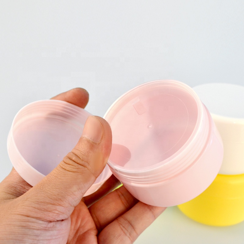 HOT cosmetic container 10ml 20ml 30ml 50ml 100ml 200ml 250ml white pp plastic cream jar with silver edge