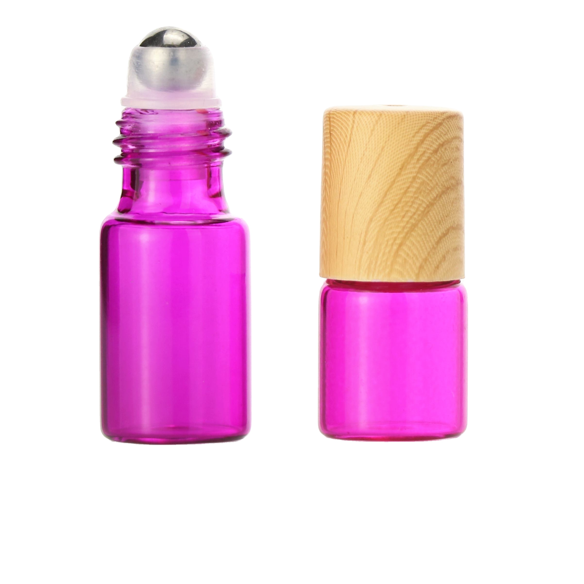 HOT selling 10ml round thick base perfume glass bottles roll on essential oil bottle with Silver roll on cap