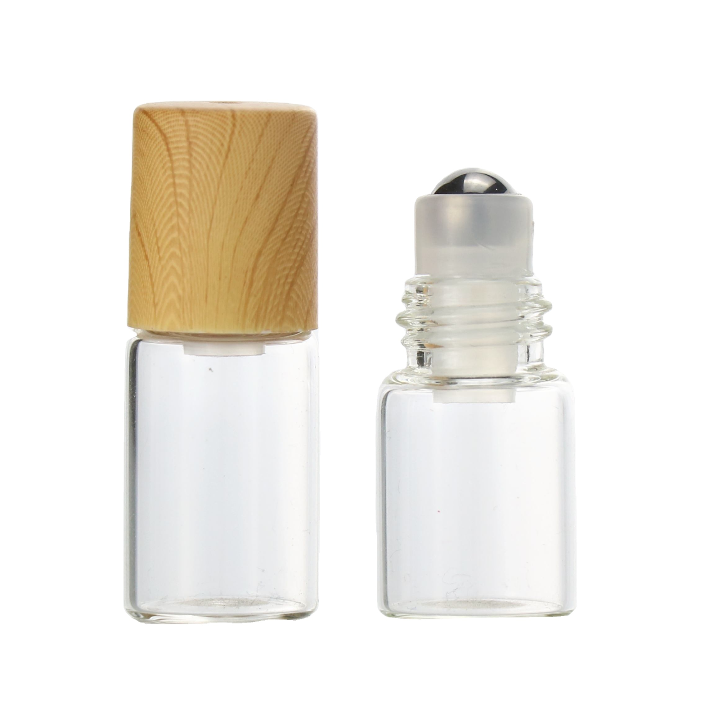 HOT selling 10ml round thick base perfume glass bottles roll on essential oil bottle with Silver roll on cap